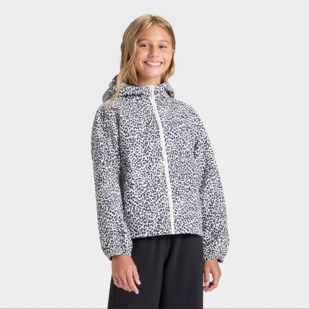 All In Motion Girls Softshell Fleece Jacket - Leopard Size Medium (8) NWOT